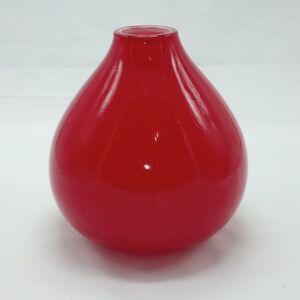 Crate & Barrel Red Lucy Glass Vase